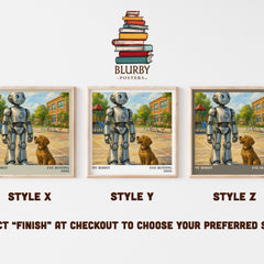 My Robot literary print in frame leaning in hallway – childrens wall art