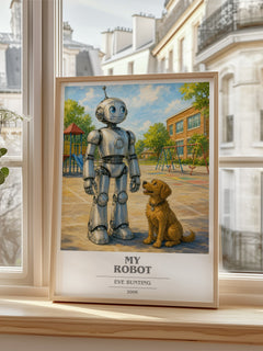 My Robot book cover poster colour and style options – Eve Bunting book art