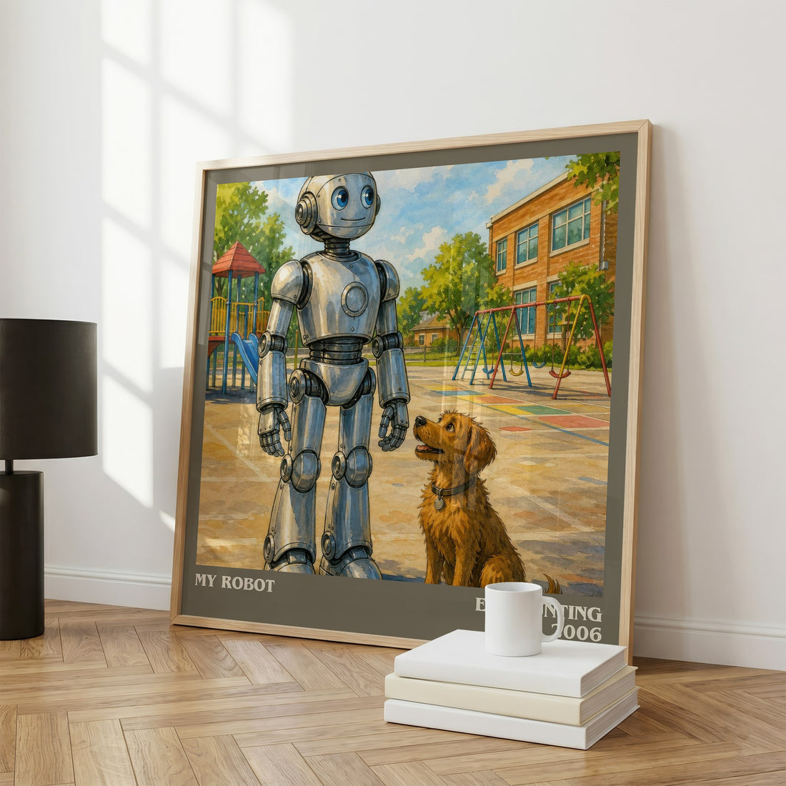 My Robot literary print framed by window – literary home decor