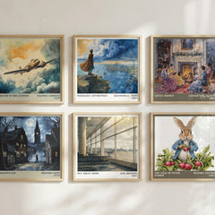 Fly Away Home literary art print colour and style options – Eve Bunting book art