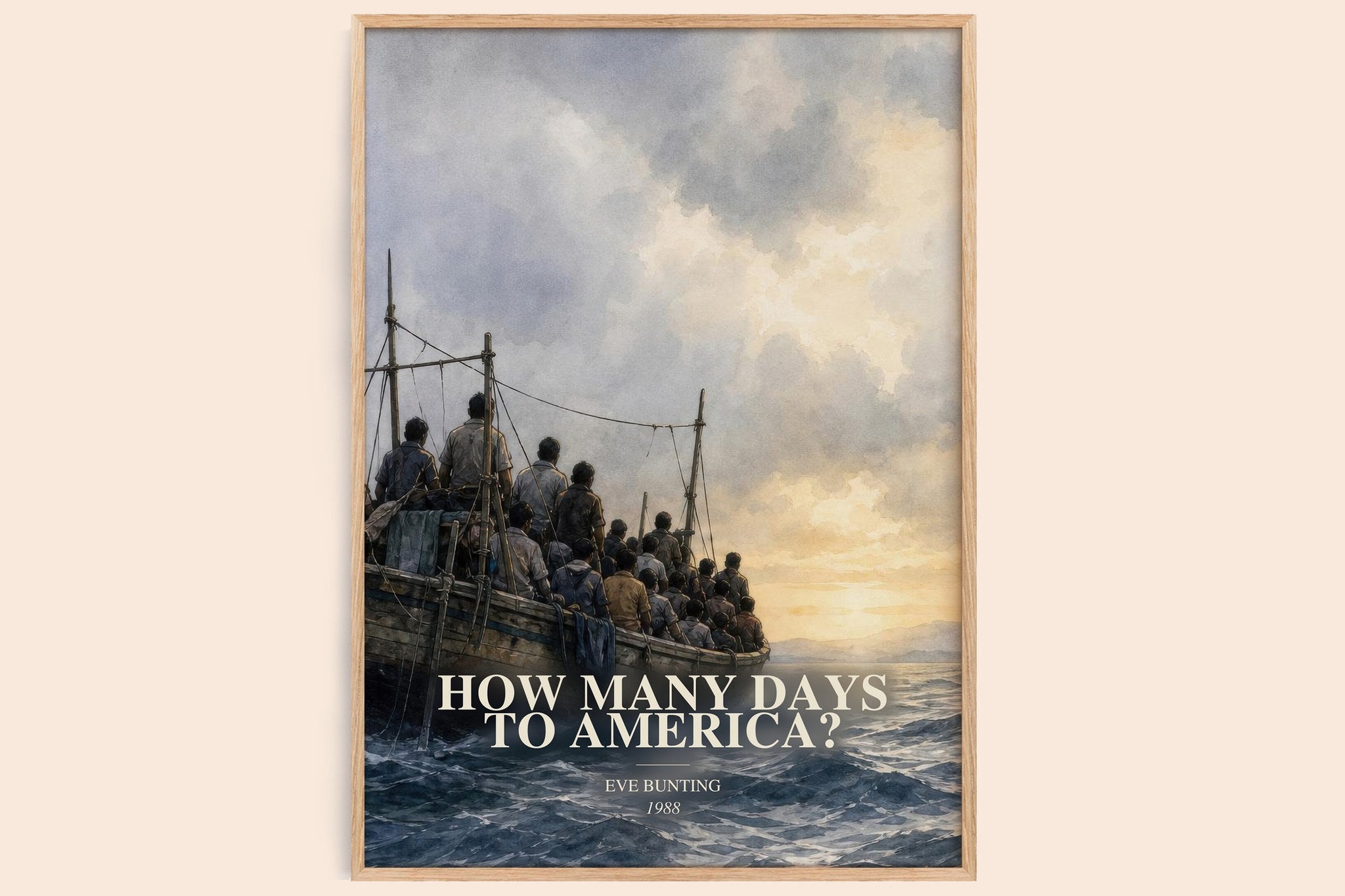 How Many Days to America? Book Watercolour Illustration by Eve Bunting