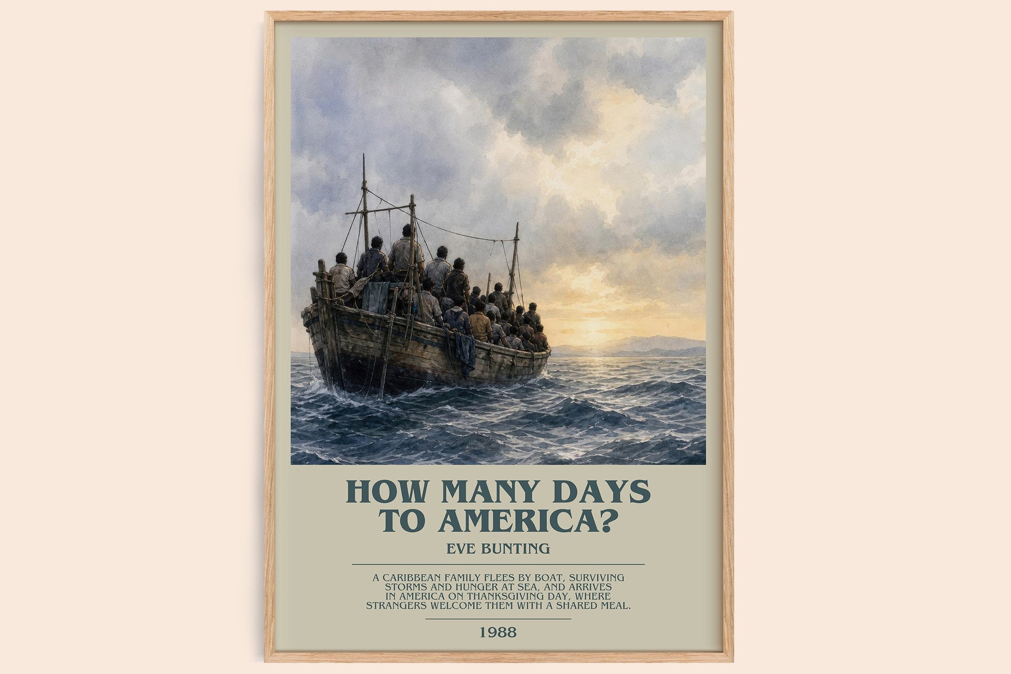 How Many Days to America? Bookish Wall Art by Eve Bunting