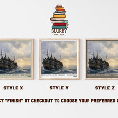 How Many Days to America? literary print in frame leaning in hallway – childrens wall art