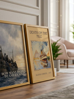 How Many Days to America? watercolour print framed by window – literary home decor