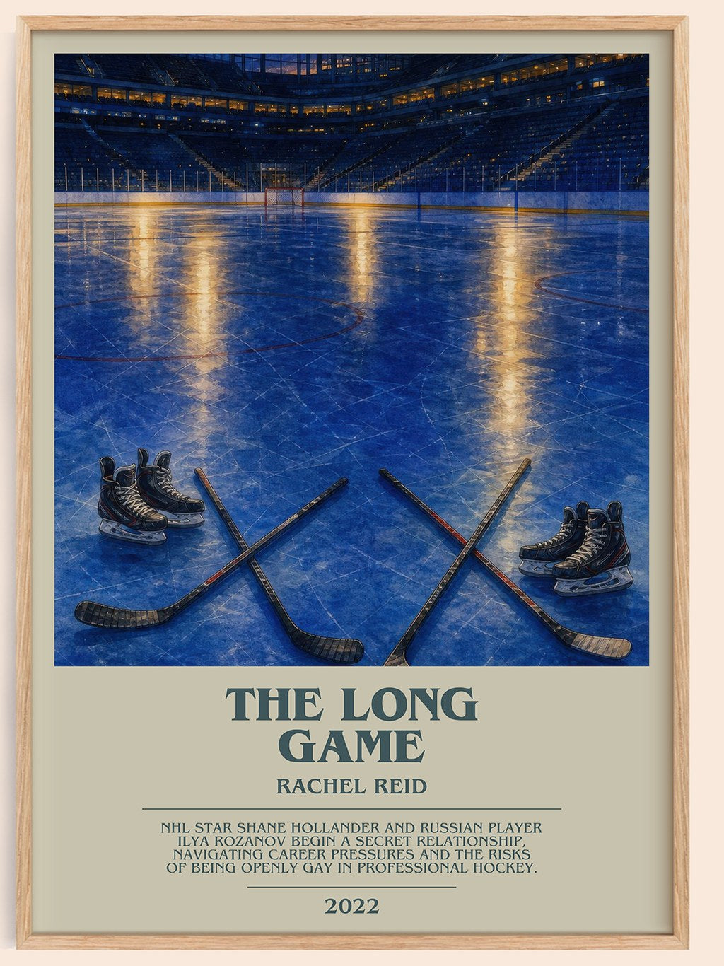The Long Game bookish book poster by Rachel Reid – framed literary art print
