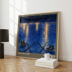 The Long Game literary print framed by window – literary home decor