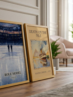 Role Model watercolour print framed by window – literary home decor