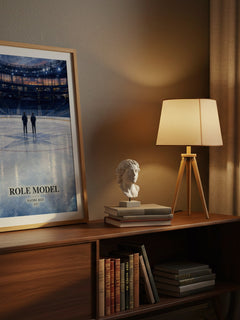 Role Model watercolour print on bookshelf – Rachel Reid fan gift