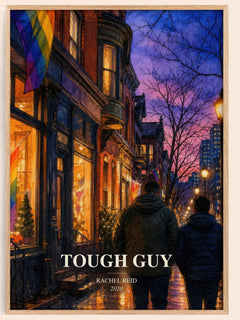 Tough Guy watercolour book poster by Rachel Reid – framed literary art print