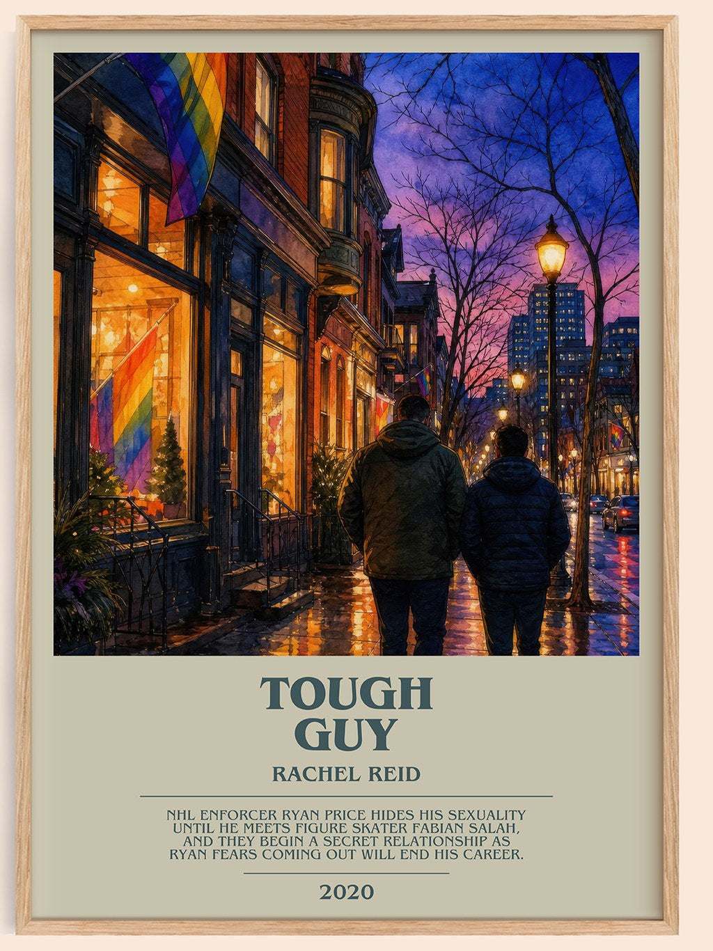 Tough Guy bookish book poster by Rachel Reid – framed literary art print