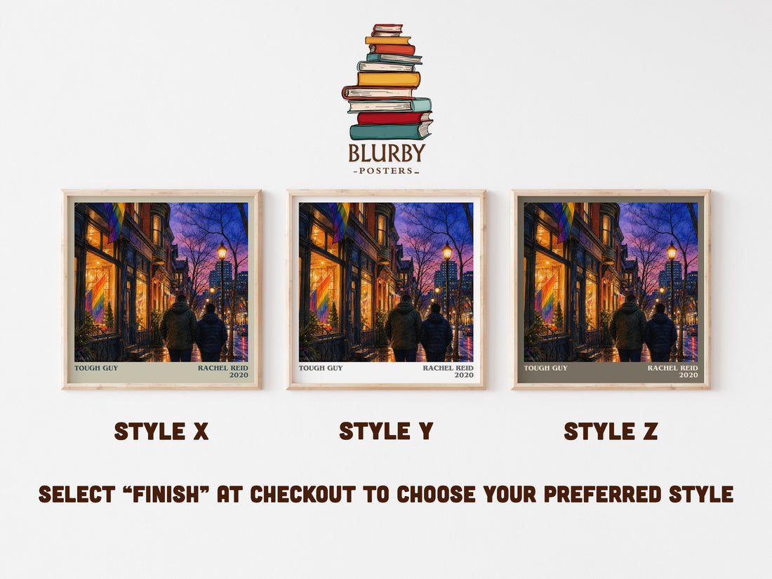 Tough Guy literary print in frame leaning in hallway – romance wall art (mockup)