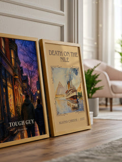 Tough Guy watercolour print framed by window – literary home decor