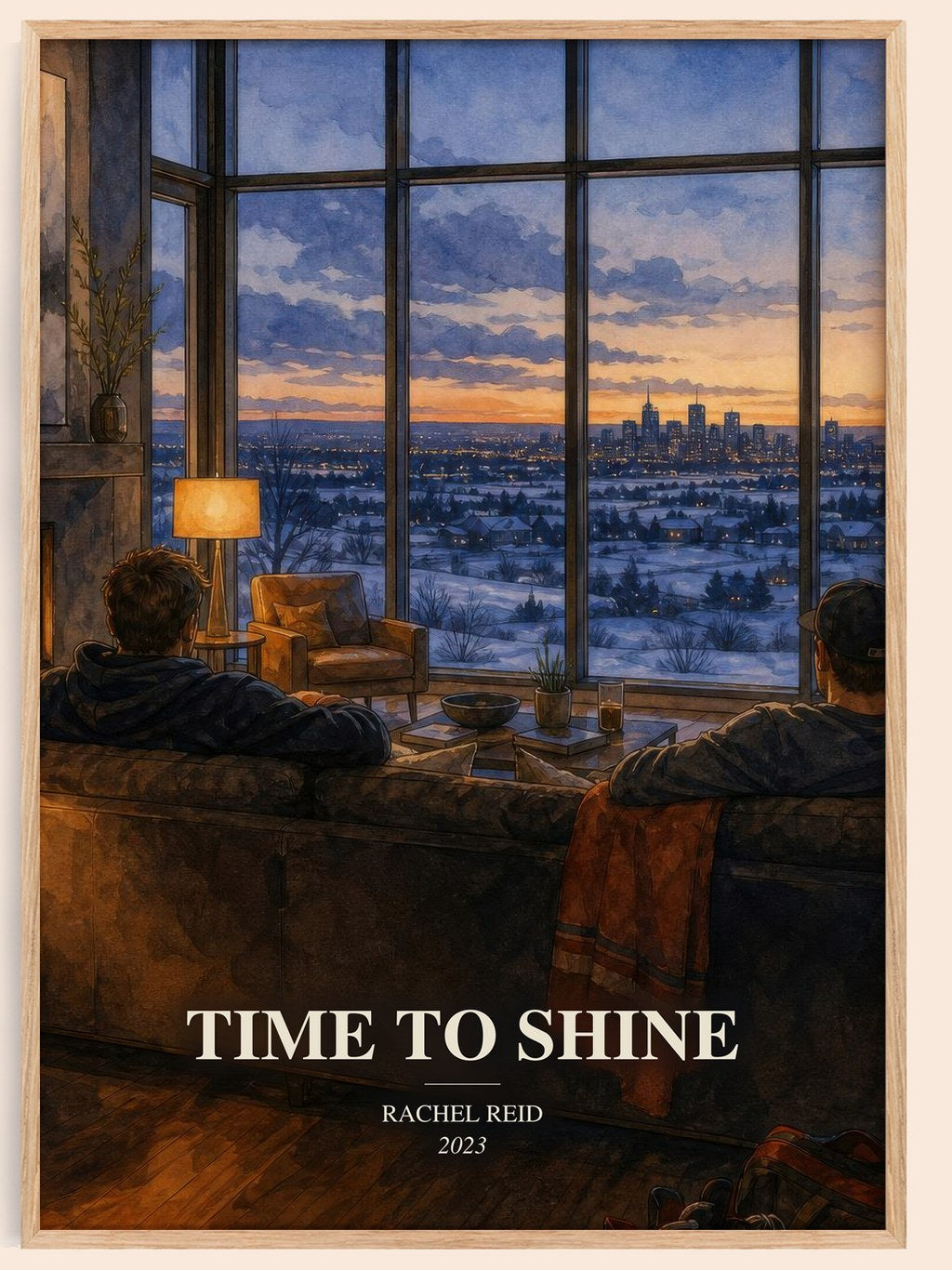 Time to Shine watercolour book poster by Rachel Reid – framed literary art print