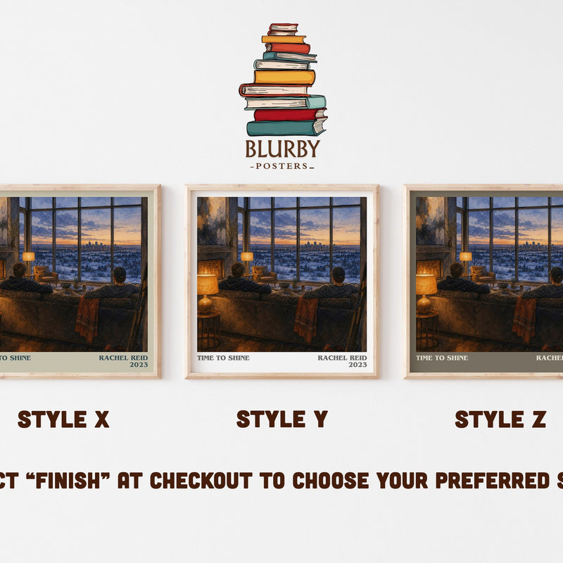 Time to Shine literary print in frame leaning in hallway – romance wall art