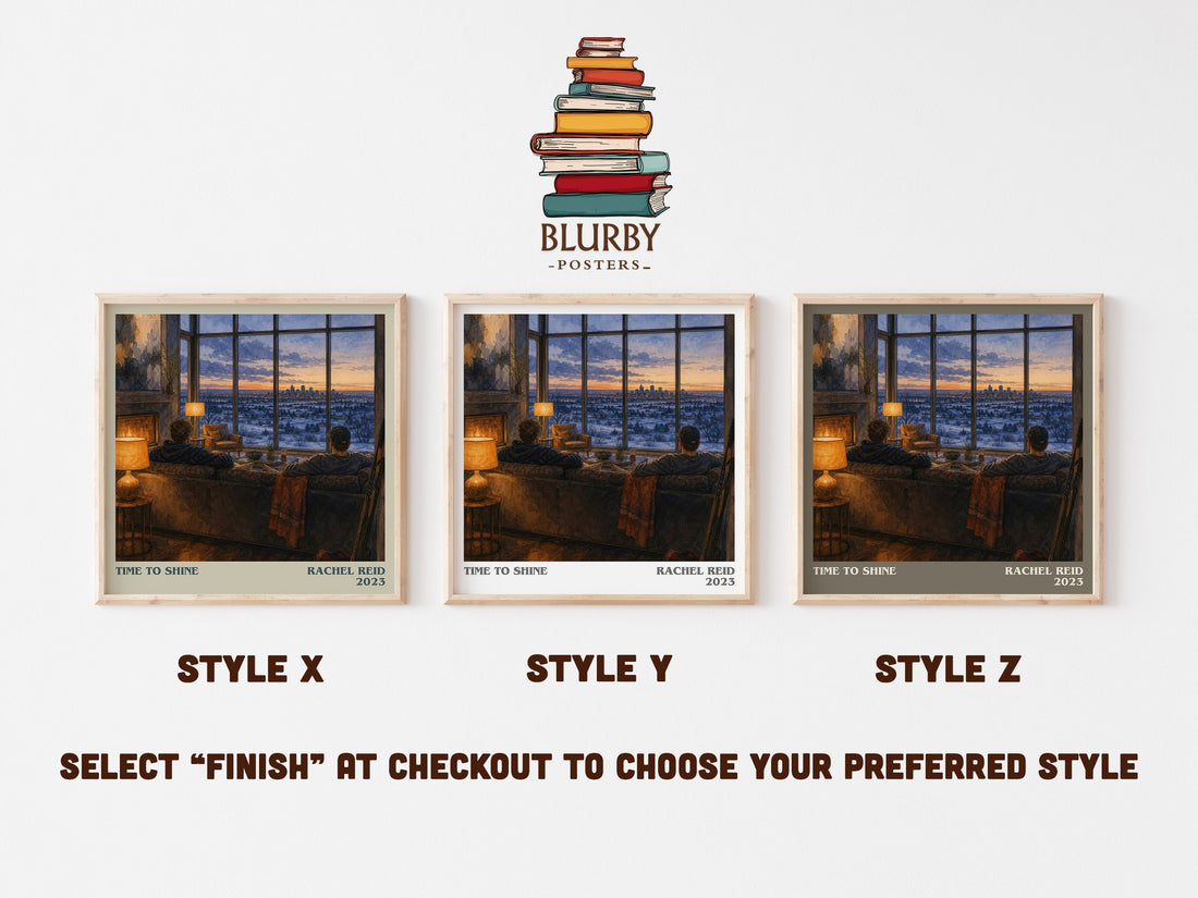 Time to Shine literary print in frame leaning in hallway – romance wall art (mockup)