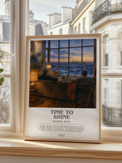Time to Shine bookish poster colour and style options – Rachel Reid book art