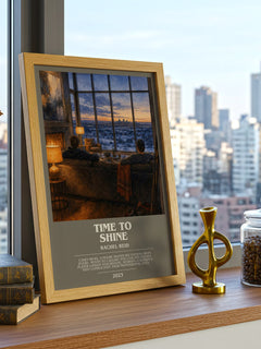 Time to Shine bookish print framed by window – literary home decor