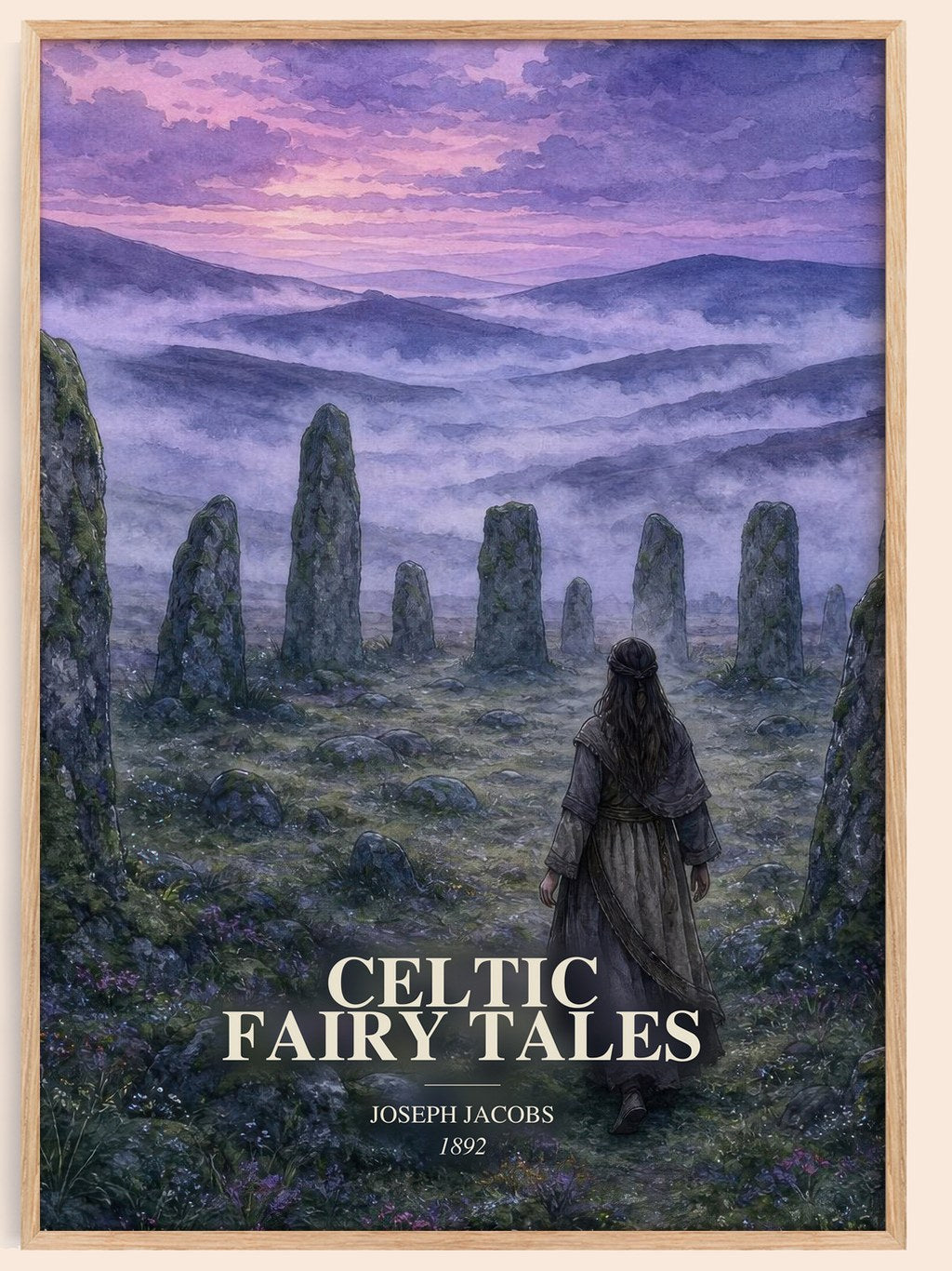 Celtic Fairy Tales watercolour book poster by Joseph Jacobs – framed literary art print