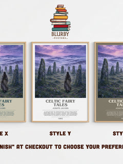 Celtic Fairy Tales bookish print in frame leaning in hallway – childrens wall art