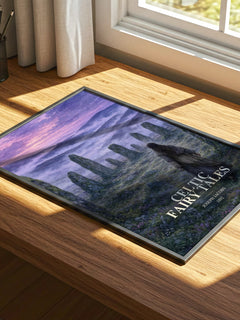 Celtic Fairy Tales watercolour book poster framed on wall – childrens wall art