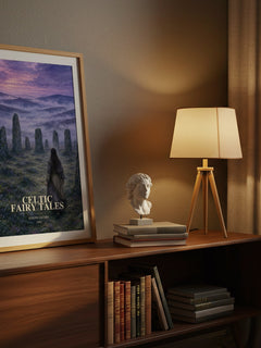 Celtic Fairy Tales watercolour print on bookshelf – Joseph Jacobs fan gift