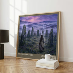 Celtic Fairy Tales literary print framed by window – literary home decor