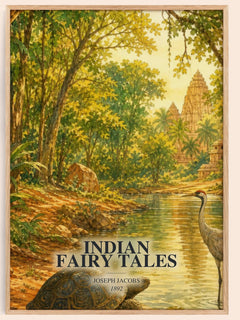 Indian Fairy Tales watercolour book poster by Joseph Jacobs – framed literary art print