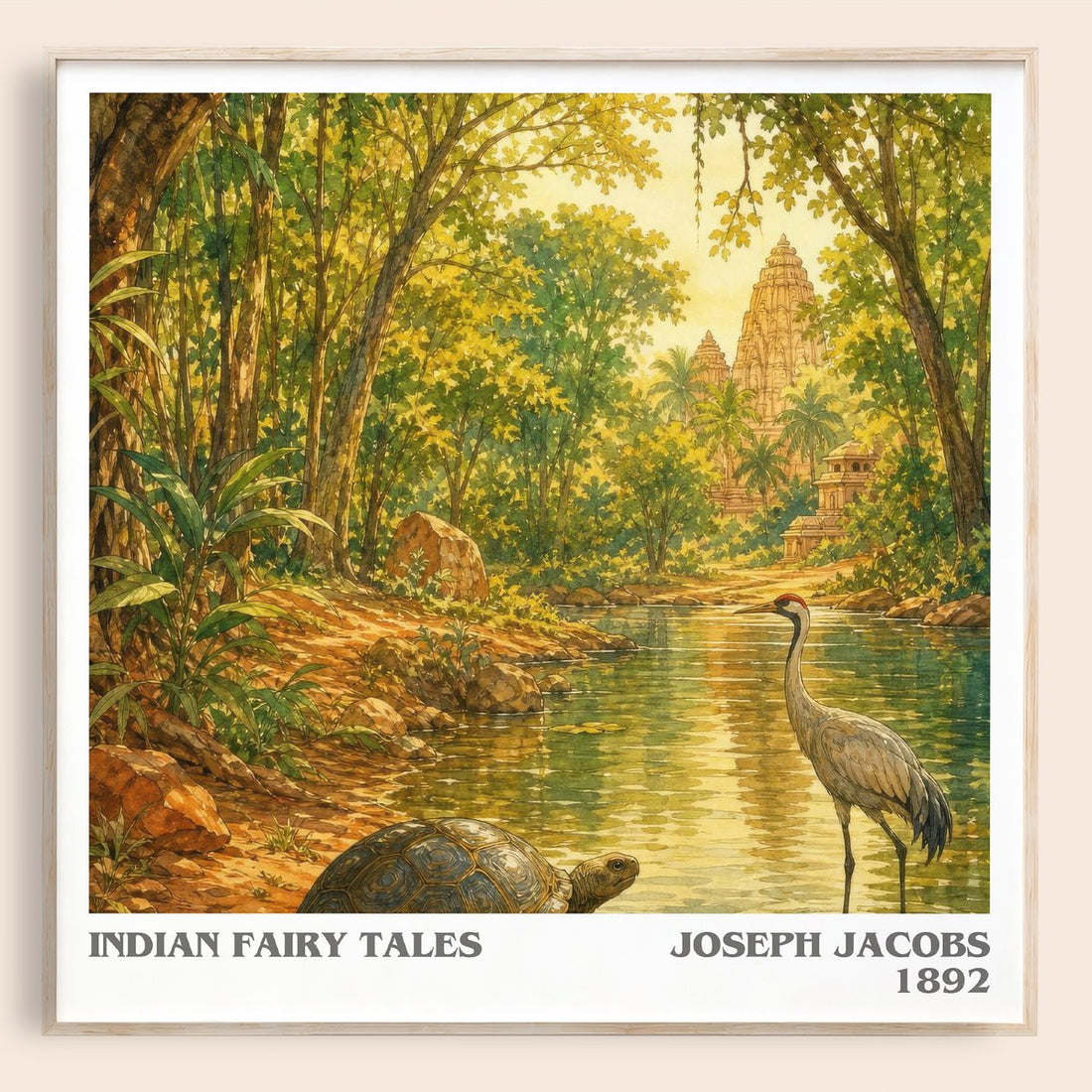 Indian Fairy Tales literary book poster by Joseph Jacobs – framed literary art print