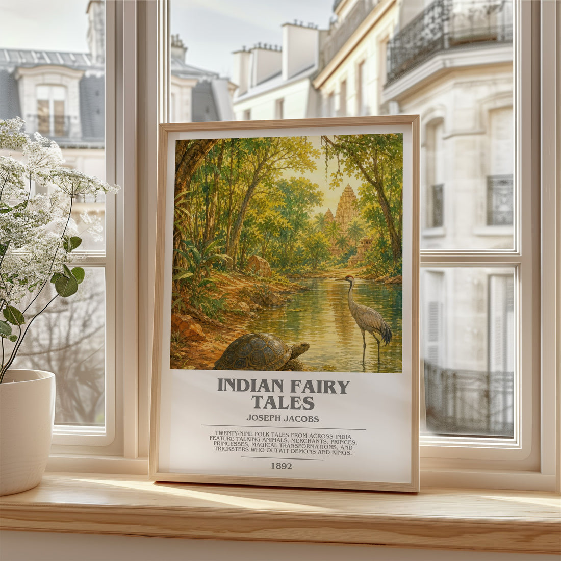 Indian Fairy Tales bookish poster colour and style options – Joseph Jacobs book art