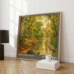 Indian Fairy Tales literary print framed by window – literary home decor