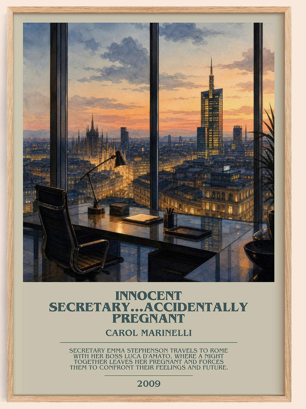 Innocent Secretary...Accidentally Pregnant bookish book poster by Carol Marinelli – framed literary art print