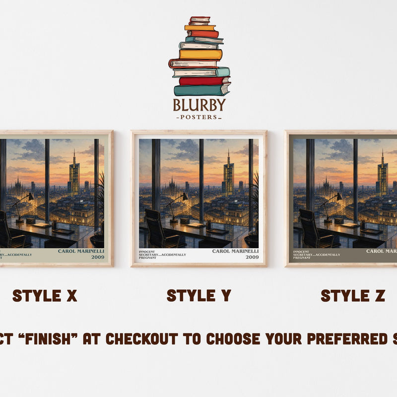 Innocent Secretary...Accidentally Pregnant literary print in frame leaning in hallway – romance wall art