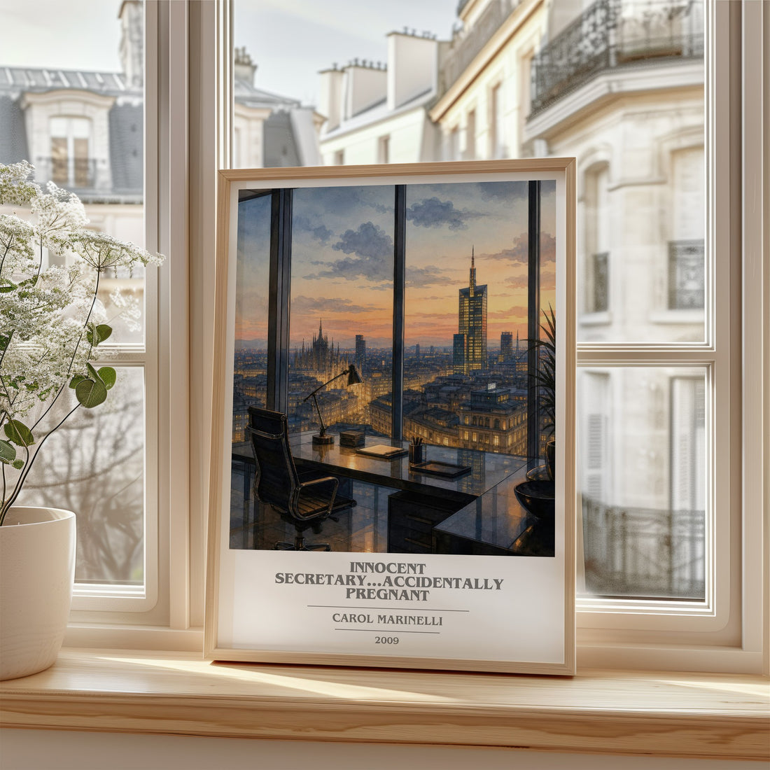 Innocent Secretary...Accidentally Pregnant book cover poster colour and style options – Carol Marinelli book art