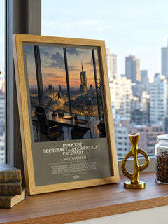 Innocent Secretary...Accidentally Pregnant bookish print framed by window – literary home decor
