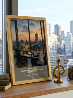 Innocent Secretary...Accidentally Pregnant book cover print framed by window – literary home decor