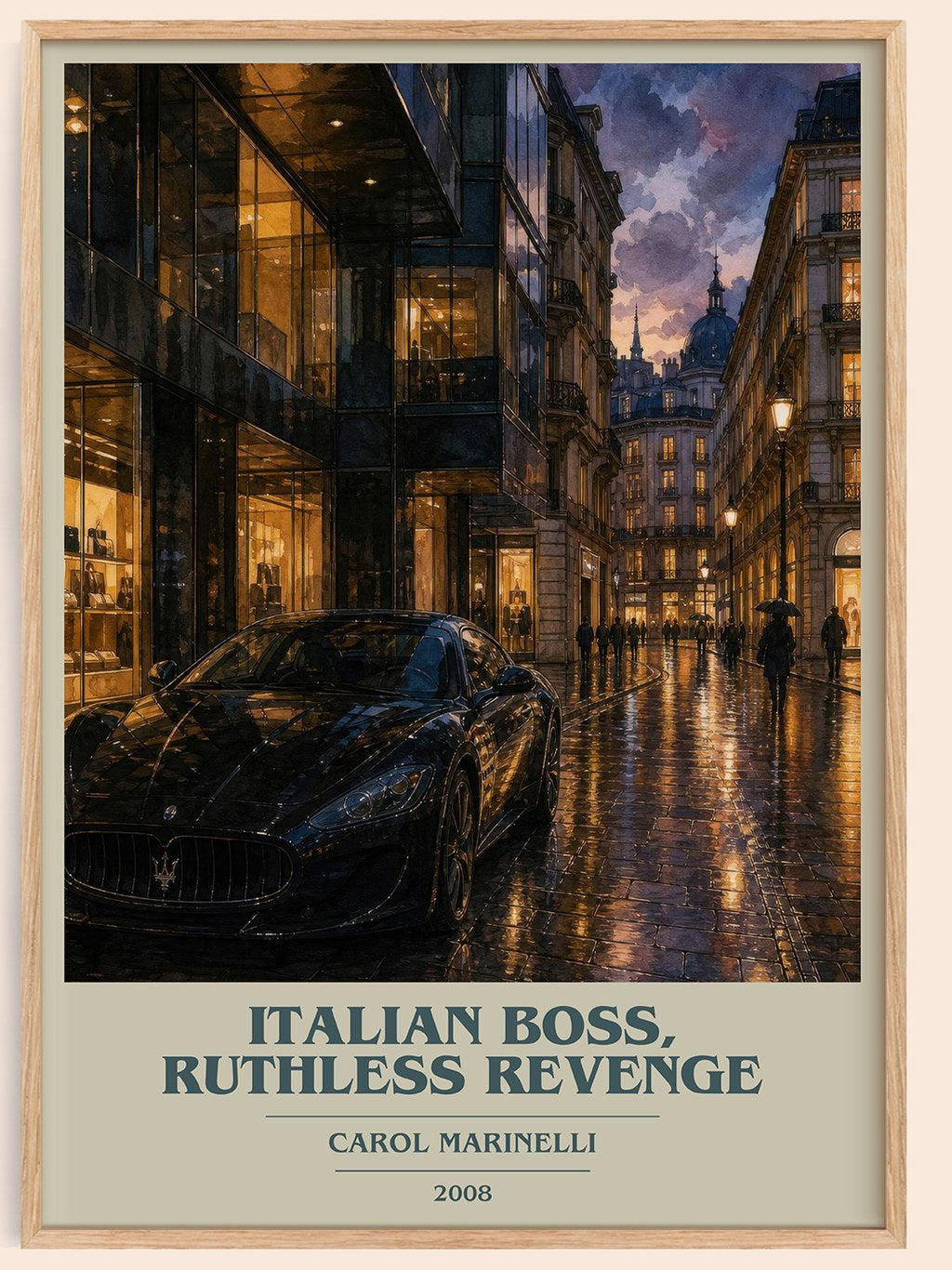 Italian Boss, Ruthless Revenge book cover book poster by Carol Marinelli – framed literary art print