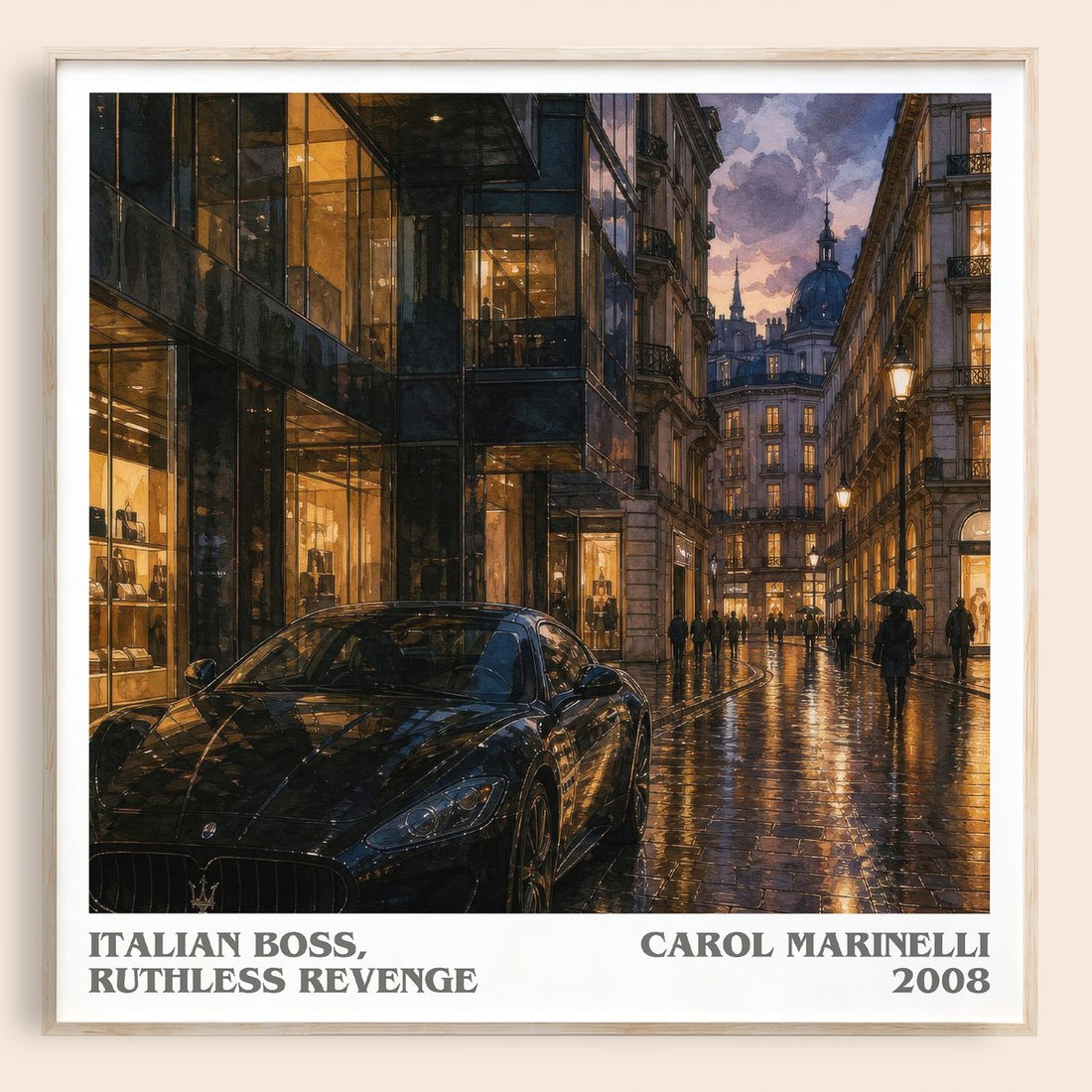 Italian Boss, Ruthless Revenge literary book poster by Carol Marinelli – framed literary art print