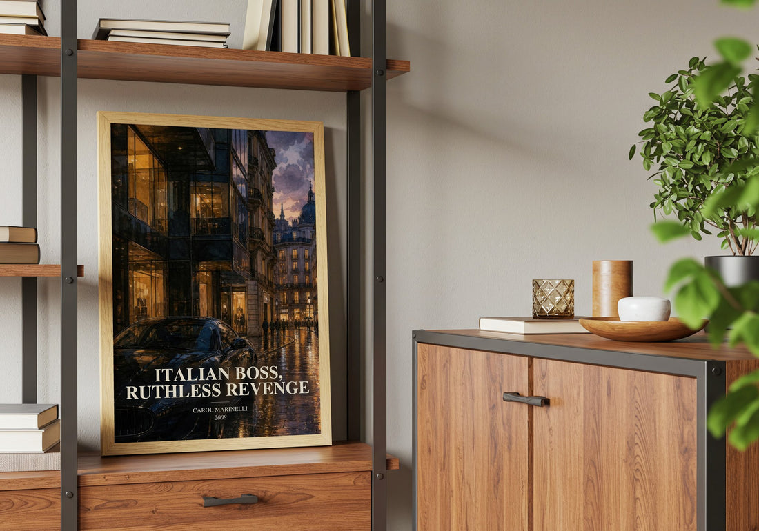 Italian Boss, Ruthless Revenge book watercolour illustration paper finish options – matte satin gloss
