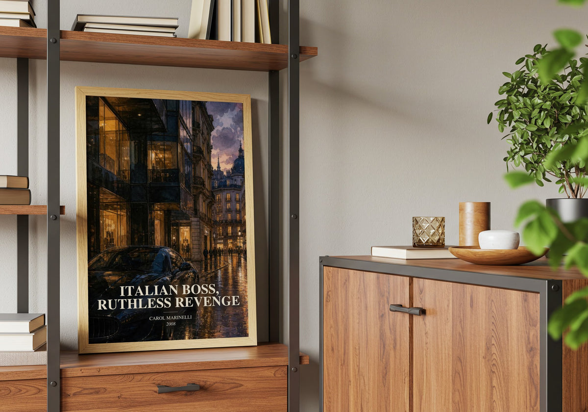 Italian Boss, Ruthless Revenge book watercolour illustration paper finish options – matte satin gloss
