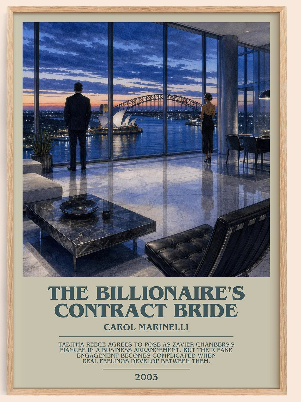 The Billionaire's Contract Bride bookish book poster by Carol Marinelli – framed literary art print