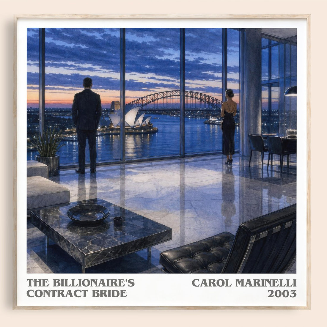 The Billionaire's Contract Bride literary book poster by Carol Marinelli – framed literary art print
