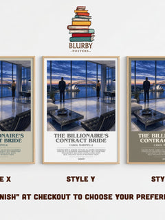 The Billionaire's Contract Bride bookish print in frame leaning in hallway – romance wall art
