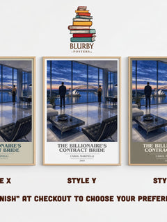 The Billionaire's Contract Bride book cover print in frame leaning in hallway – romance wall art