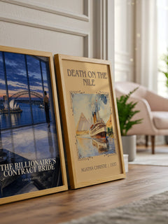 The Billionaire's Contract Bride watercolour print framed by window – literary home decor