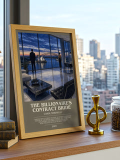 The Billionaire's Contract Bride bookish print framed by window – literary home decor