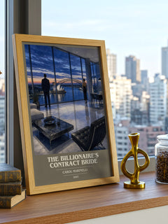 The Billionaire's Contract Bride book cover print framed by window – literary home decor