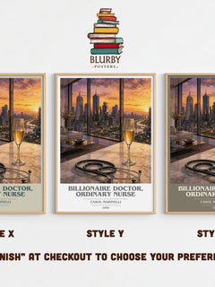 Billionaire Doctor, Ordinary Nurse book cover print in frame leaning in hallway – romance wall art