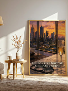 Billionaire Doctor, Ordinary Nurse watercolour print in frame leaning in hallway – romance wall art