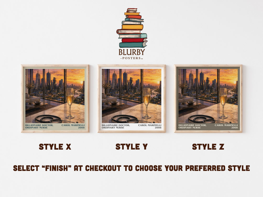 Billionaire Doctor, Ordinary Nurse literary print in frame leaning in hallway – romance wall art (mockup)