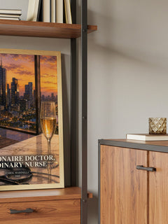 Billionaire Doctor, Ordinary Nurse book watercolour illustration paper finish options – matte satin gloss